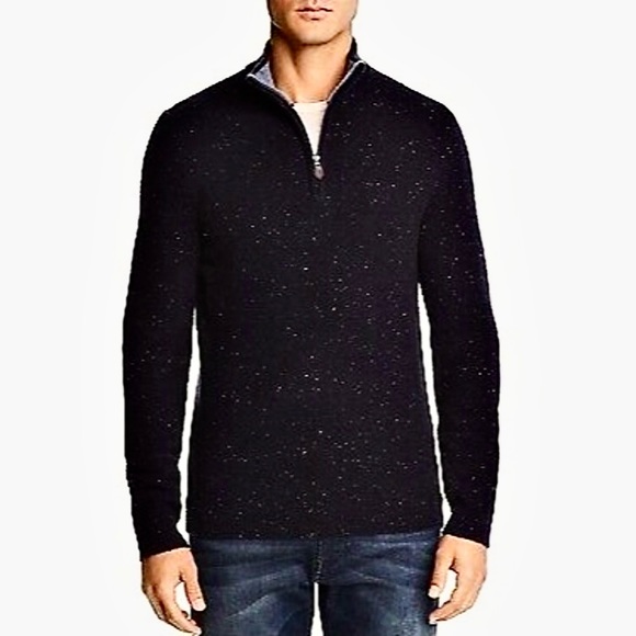 The Men's Store at Bloomingdale's Cashmere Half-Zip Sweater Sz XL In Black NEP